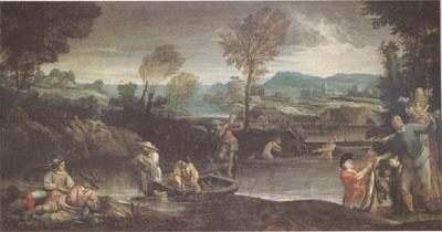 Annibale Carracci Fishing (mk05) Norge oil painting art